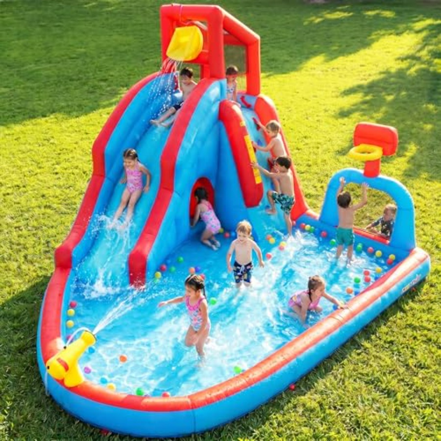 Kids Outdoor House - Nadmuchiwany park wodny z zjeżdżalnią i
