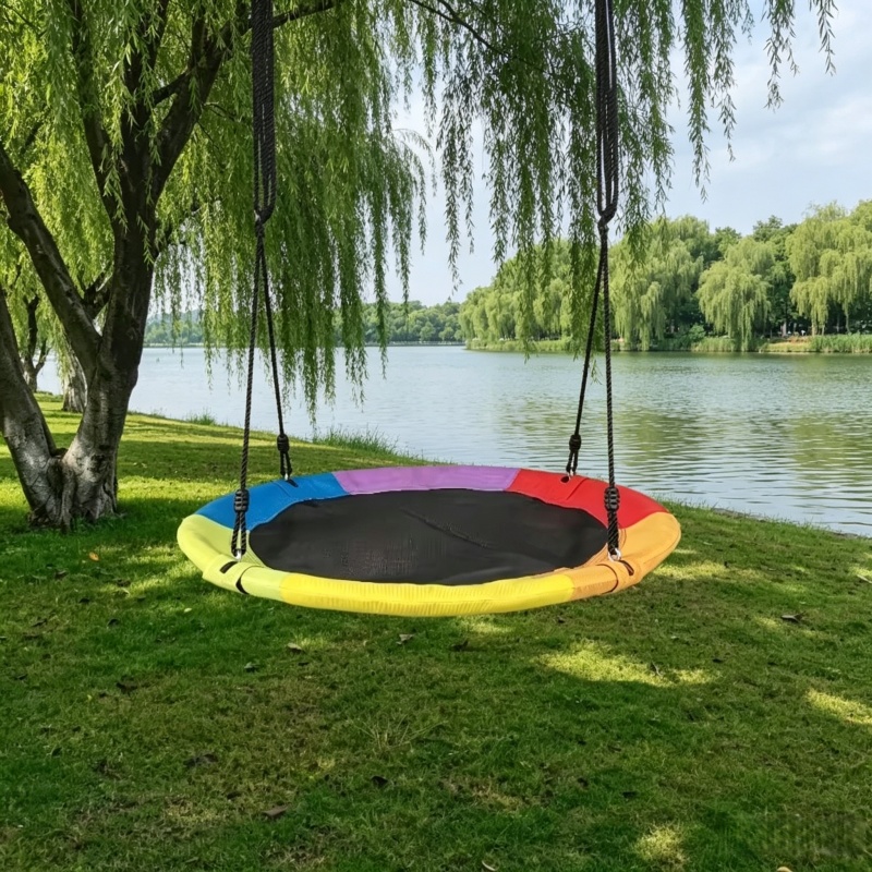 Kids Outdoor Swing Set - Okrągły hamak dla dzieci z siatki