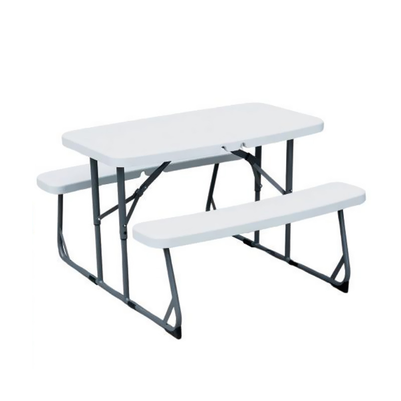 Kids Outdoor Bench Table - Zestaw składany plastikowy stół i ławki
