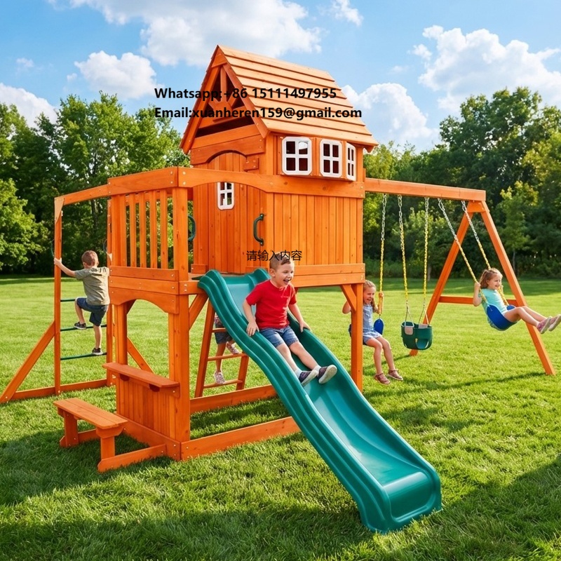 Kids Outdoor Swing Set - Duże zewnętrzne urządzenia rekreacyjne dla dzieci,