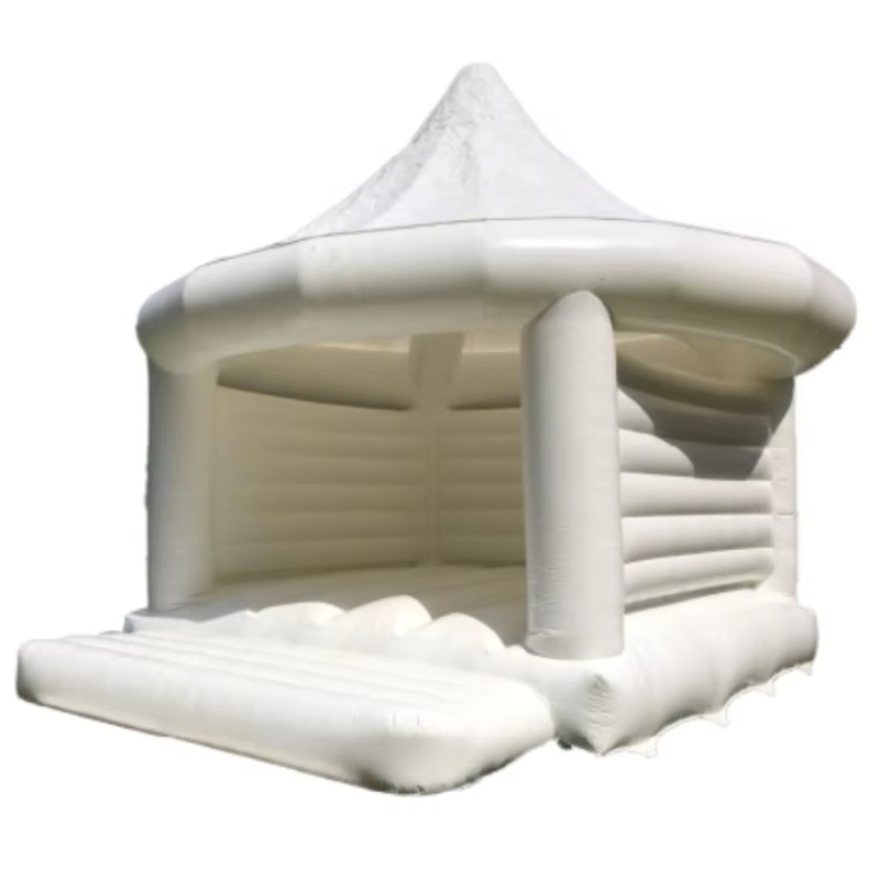Kids Outdoor House - Nadmuchiwany biały dom skaczący na wesele,