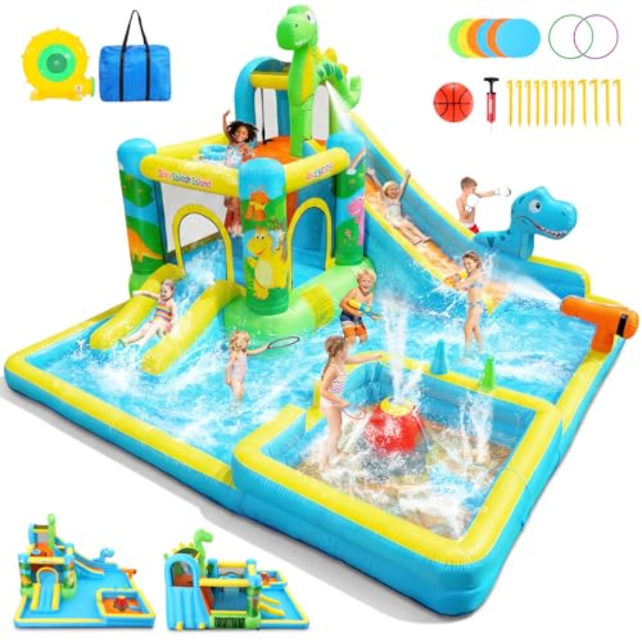 Kids Outdoor House - Nadmuchiwana zjeżdżalnia wodna na zewnątrz: dmuchany