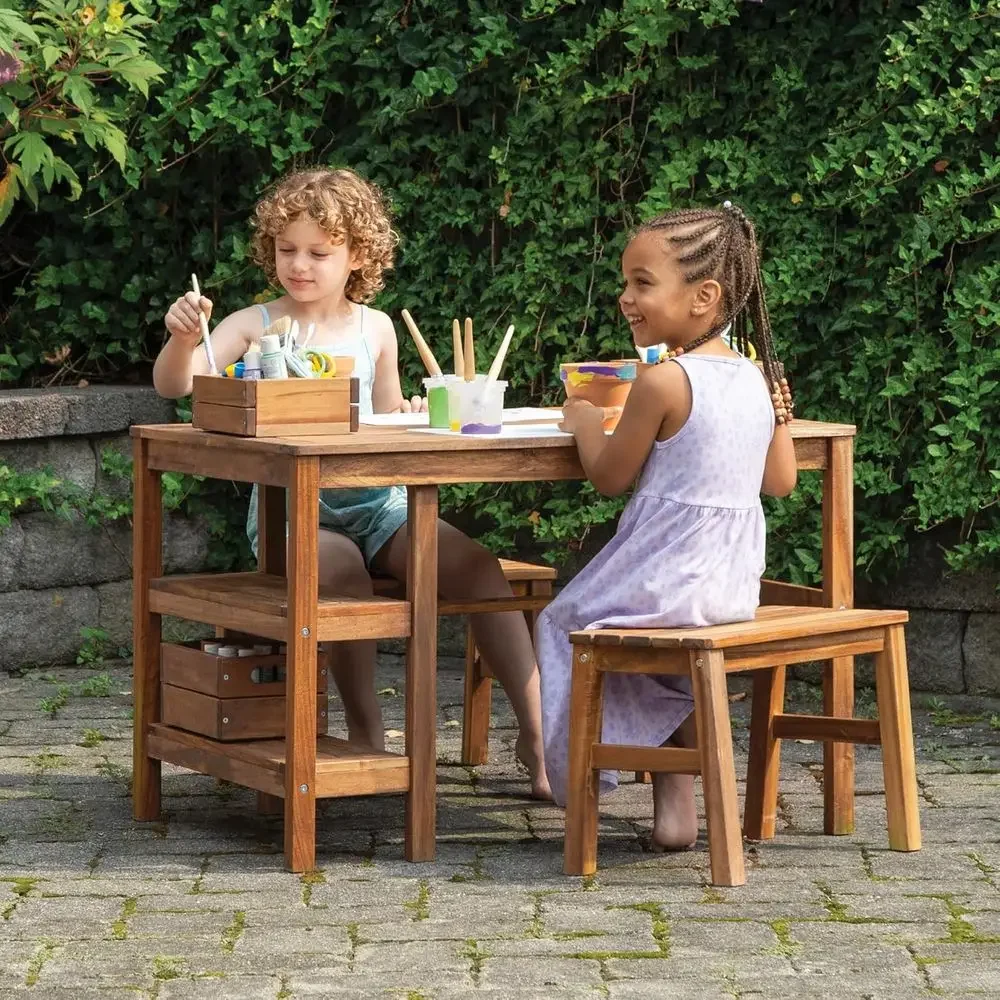 Kids Outdoor Bench Table - Zestaw mebli ogrodowych dla dzieci: stół