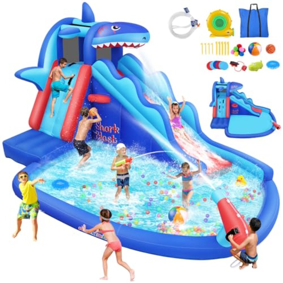 Kids Outdoor House - Nadmuchiwana zjeżdżalnia wodna do użytku na