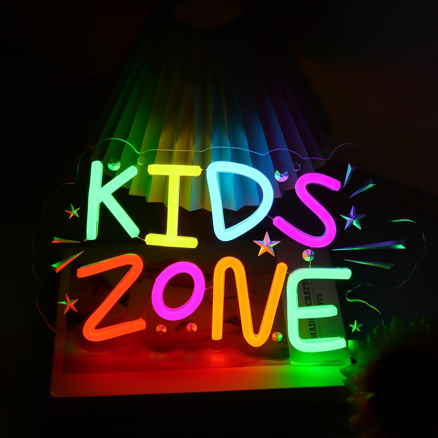 Kids Outdoor Zone - Neonowy Znak LED dla Dzieci, Lampka