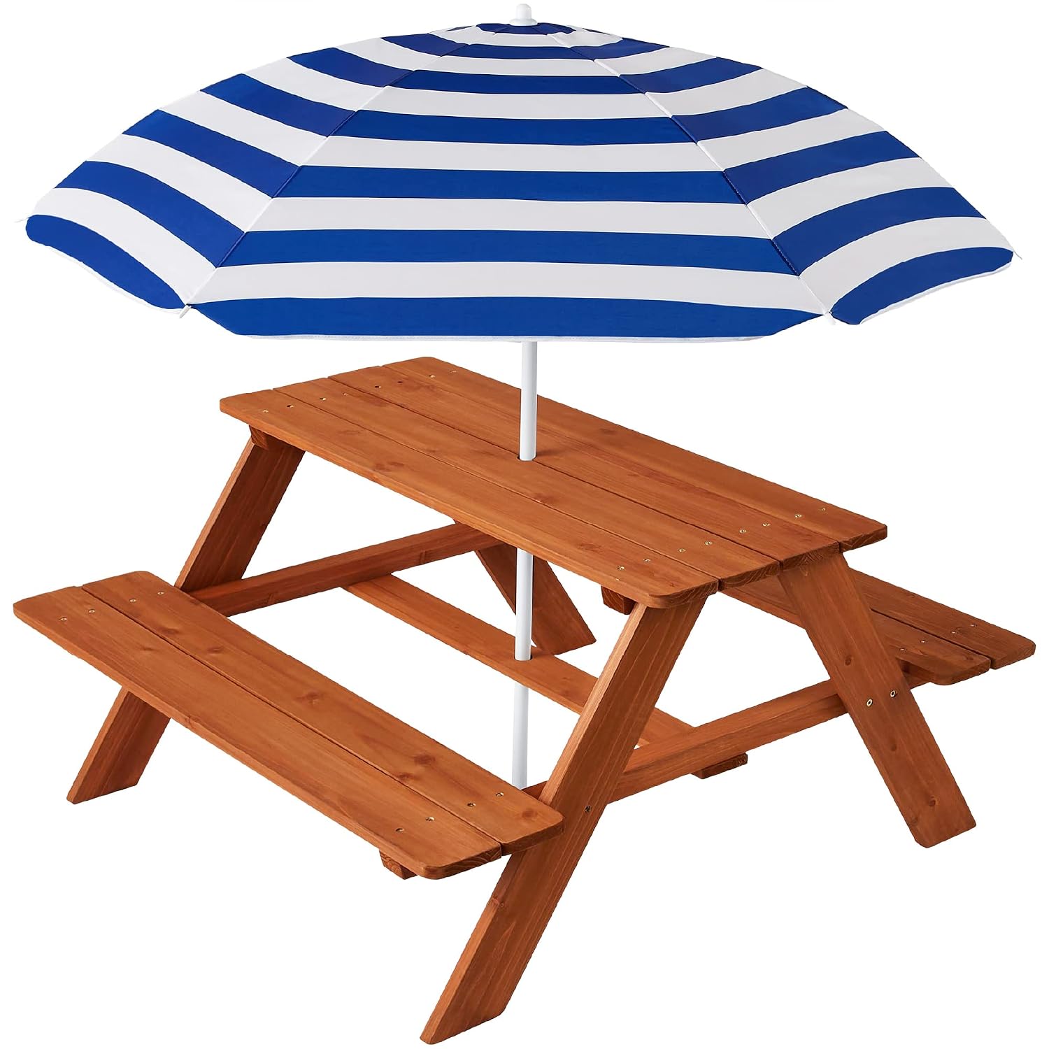 Kids Outdoor Bench Table - Drewniany stół piknikowy dla dzieci z