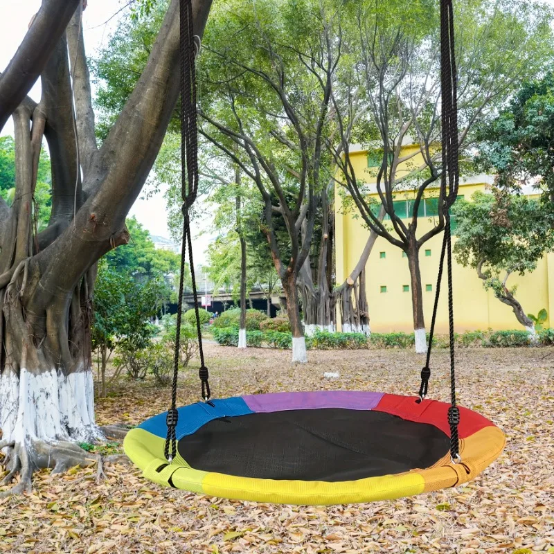 Okrągły hamak dla dzieci z sia – Kids Outdoor Swing Set recenzja i cena
