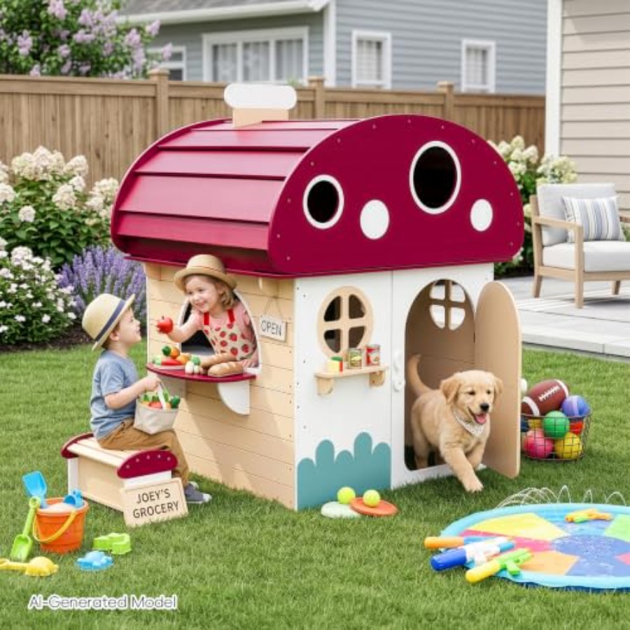 Drewniany domek dla dzieci do  – Kids Outdoor Chalkboard recenzja i cena
