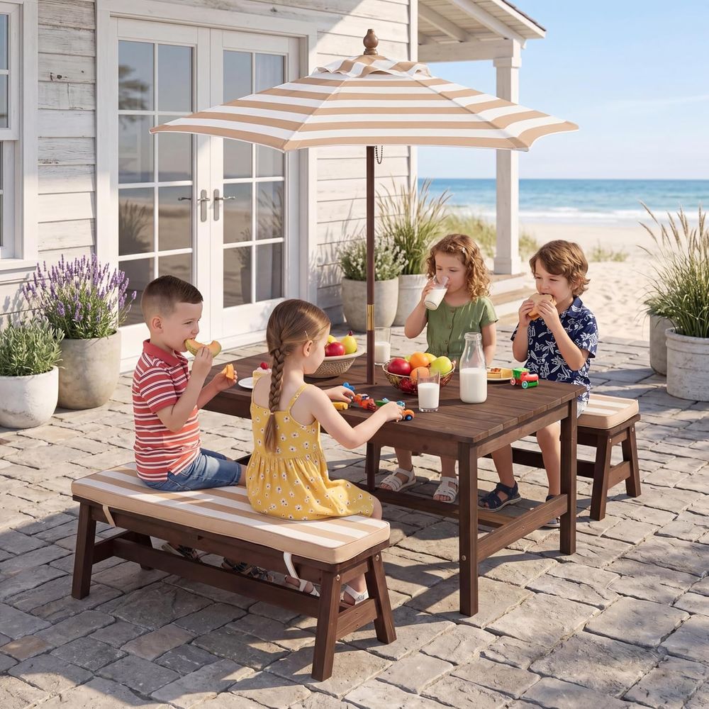 Stół piknikowy dla dzieci, duż – Kids Outdoor Bench Table recenzja i cena