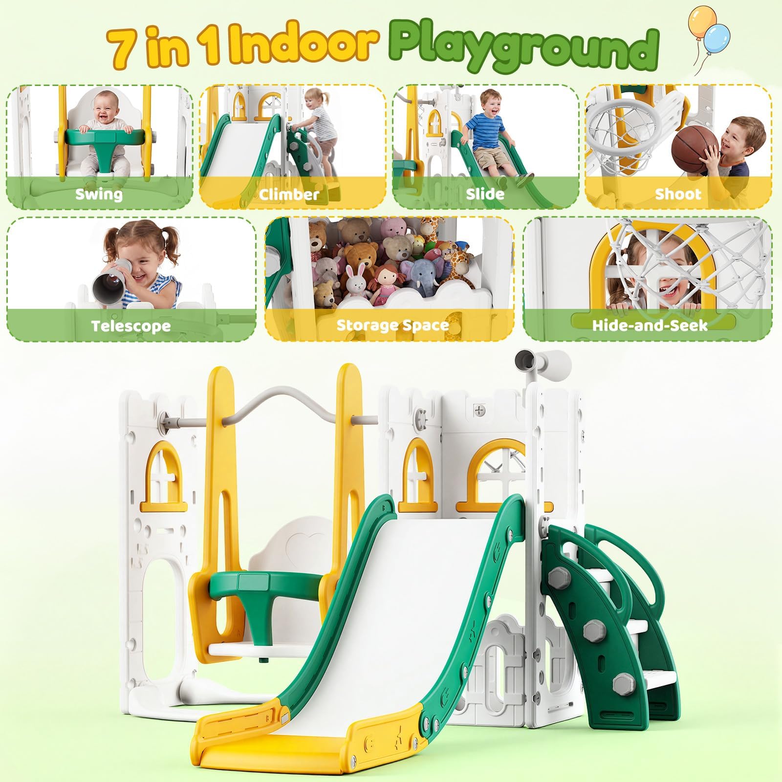 Zestaw 7 w 1 dla małych dzieci – Kids Outdoor Swing Set recenzja i cena