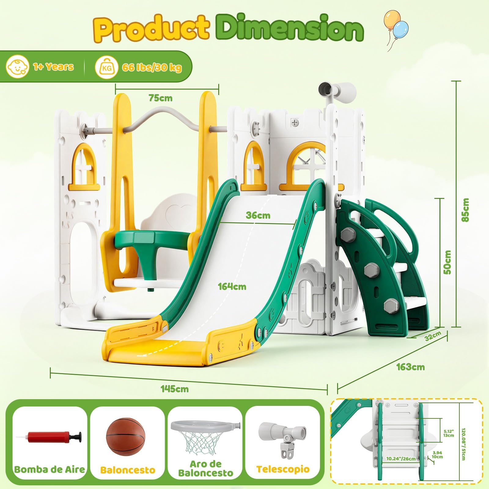 Zestaw 7 w 1 dla małych dzieci – Kids Outdoor Swing Set recenzja i cena