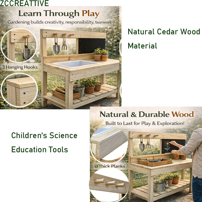 ZCCREATTIVE Dziecięcy Drewnian – Kids Outdoor Bench Table recenzja i cena