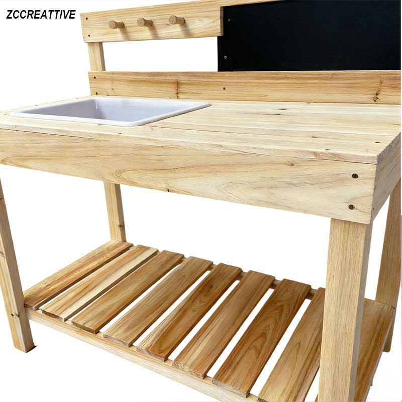 ZCCREATTIVE Dziecięcy Drewnian – Kids Outdoor Bench Table recenzja i cena