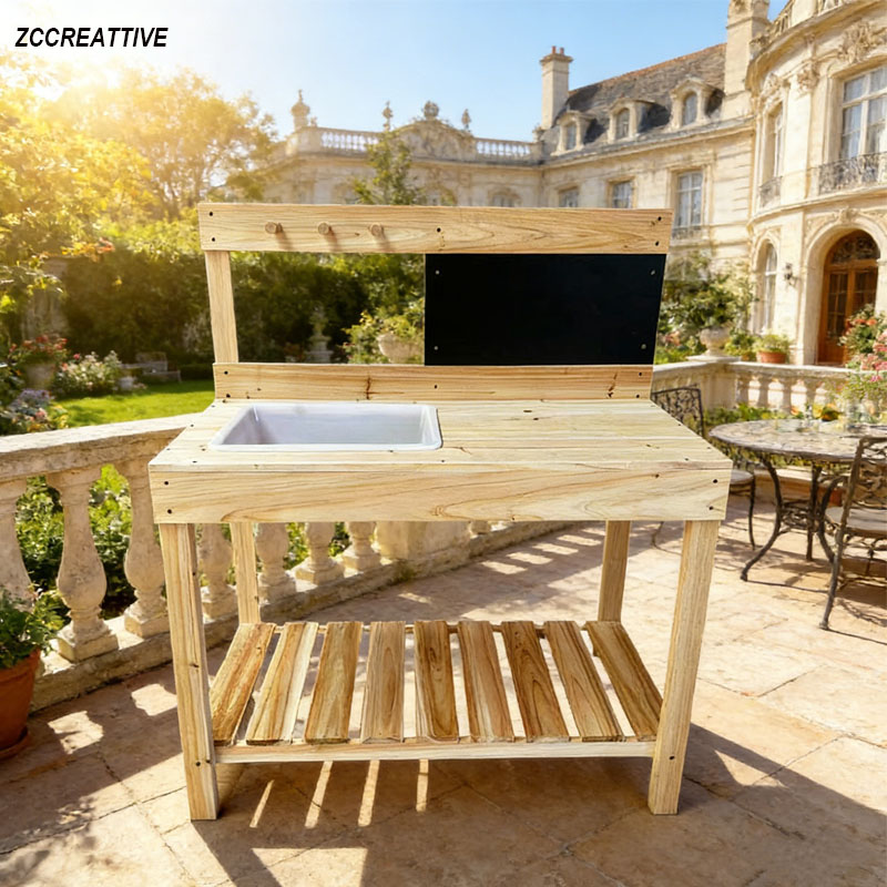 ZCCREATTIVE Dziecięcy Drewnian – Kids Outdoor Bench Table recenzja i cena