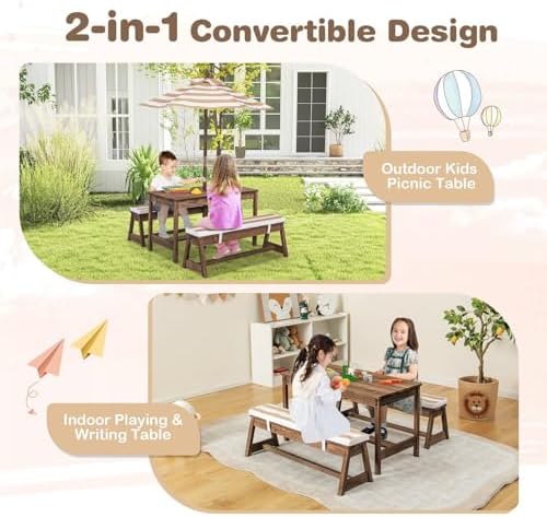 Stół piknikowy dla dzieci, dre – Kids Outdoor Bench Table recenzja i cena