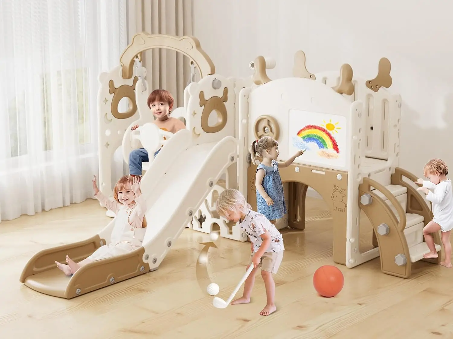 Zestaw zjeżdżalni i huśtawki 1 – Kids Outdoor Swing Set recenzja i cena