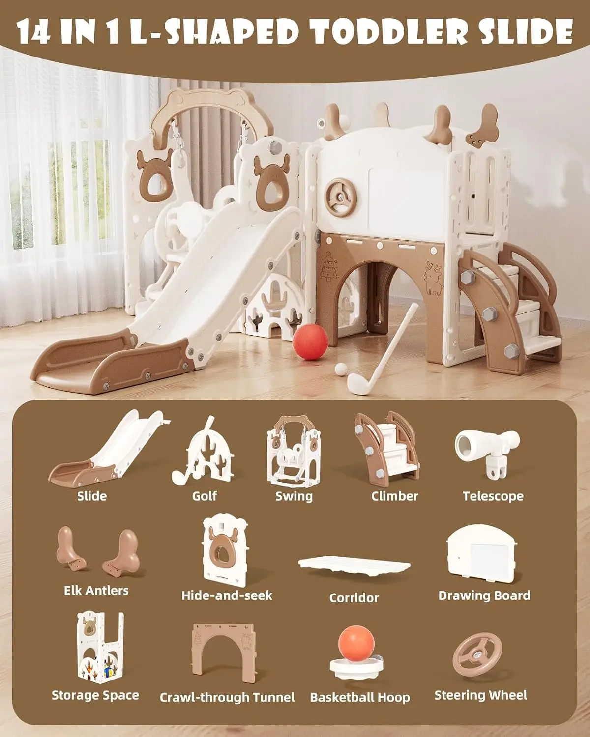 Zestaw zjeżdżalni i huśtawki 1 – Kids Outdoor Swing Set recenzja i cena