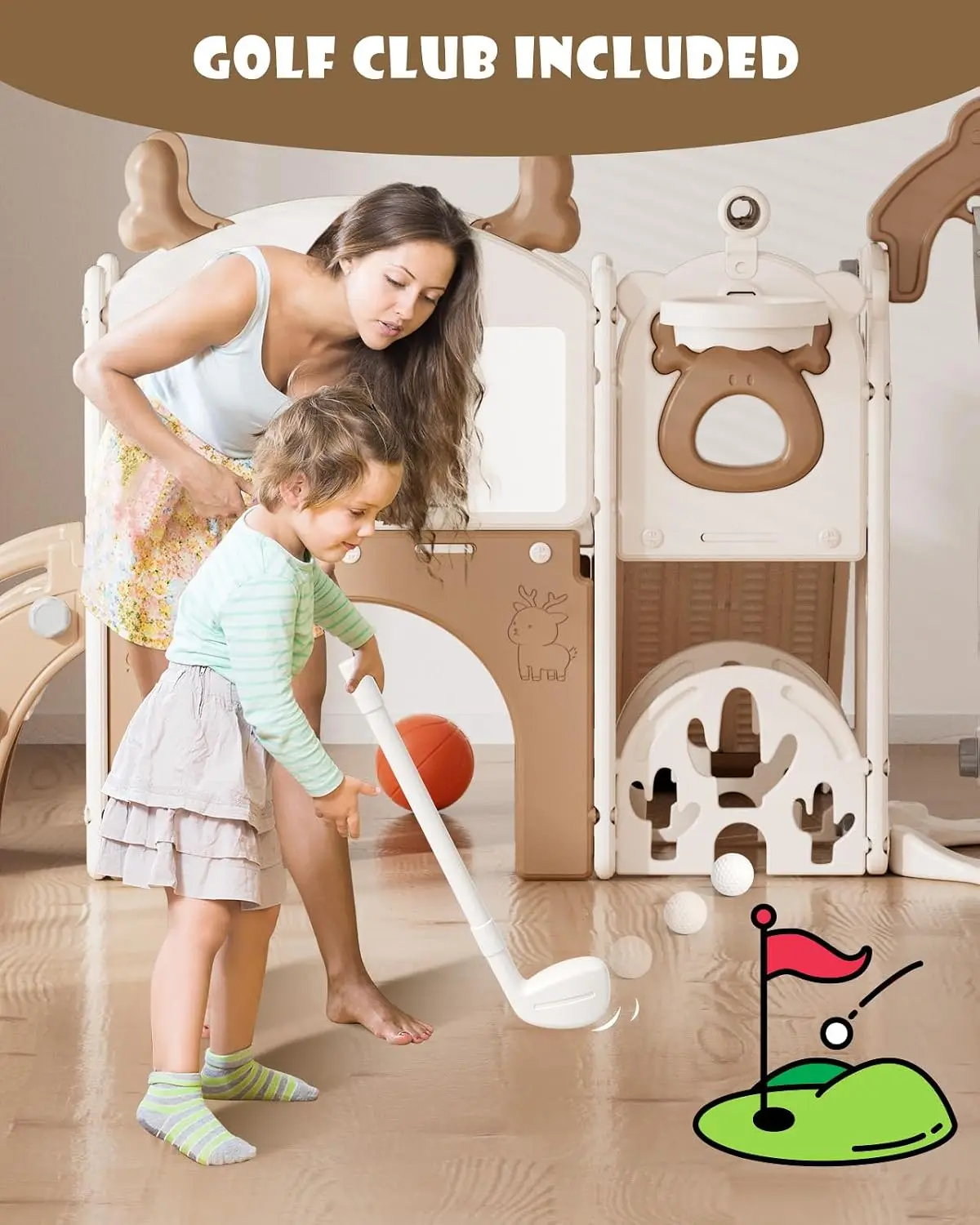 Zestaw zjeżdżalni i huśtawki 1 – Kids Outdoor Swing Set recenzja i cena
