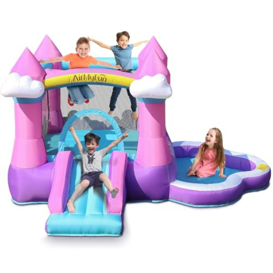 Różowy dmuchany trampolinowy d – Kids Outdoor House recenzja i cena