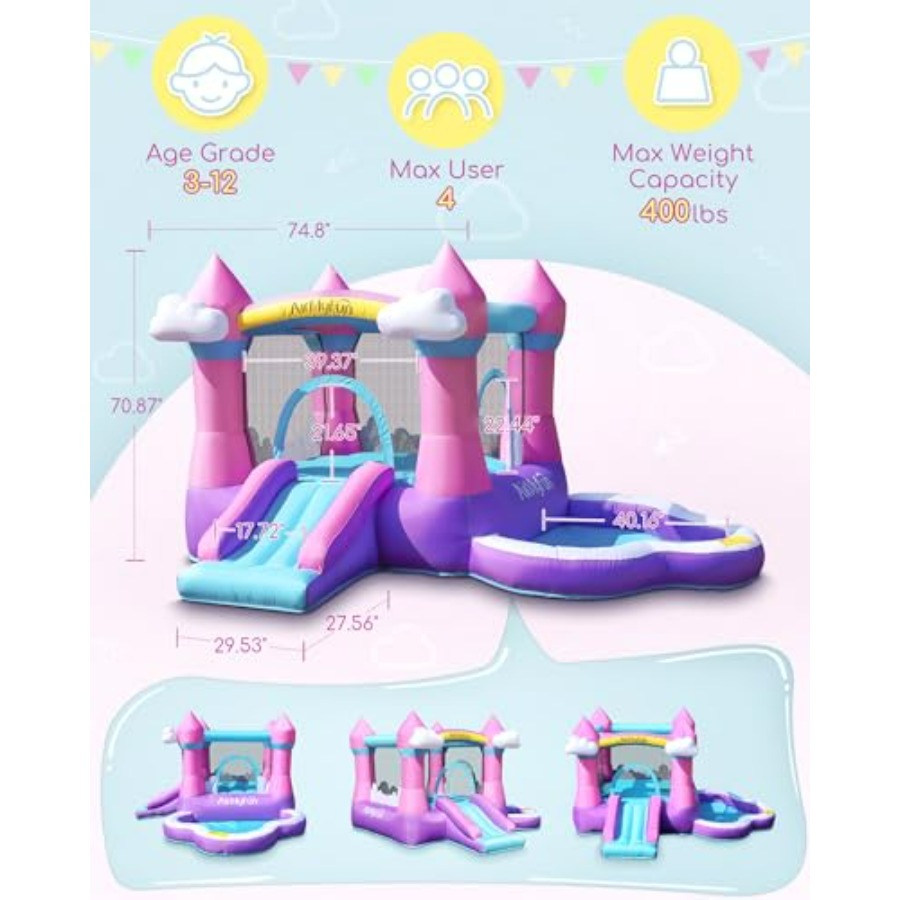 Różowy dmuchany trampolinowy d – Kids Outdoor House recenzja i cena