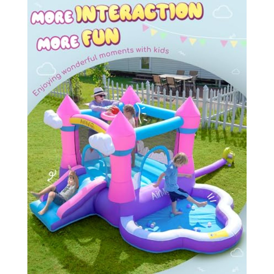 Różowy dmuchany trampolinowy d – Kids Outdoor House recenzja i cena