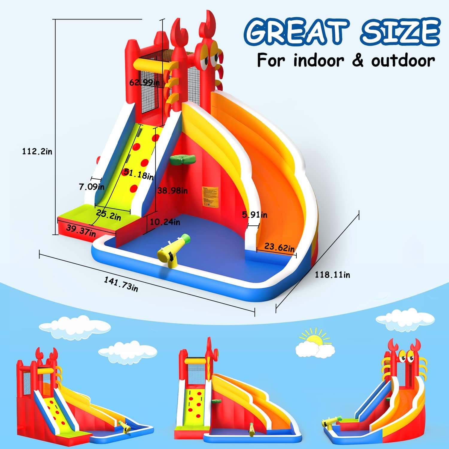 Duży dmuchany zamek do skakani – Kids Outdoor House recenzja i cena