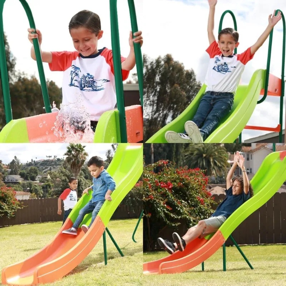 Parasole ogrodowe - Zjeżdżalni – Kids Outdoor Swing Set With Slide recenzja i cena